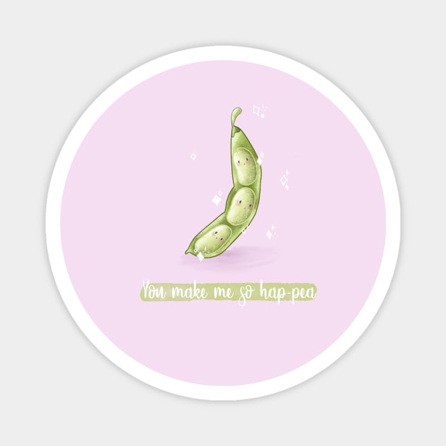 You make me so ha-pea pea pun Magnet by Mydrawingsz